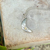 Silver Crescent Moon Necklace with Yellow Sapphire - Kathy Sayce Jewellery