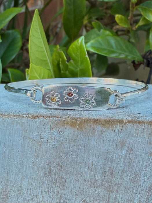 Silver Flower Clasp Bracelet - Kathy Sayce Jewellery