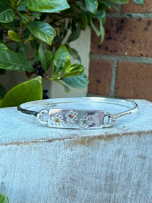 Silver Flower Clasp Bracelet - Kathy Sayce Jewellery