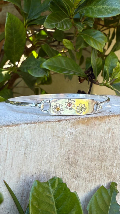 Silver Flower Clasp Bracelet - Kathy Sayce Jewellery