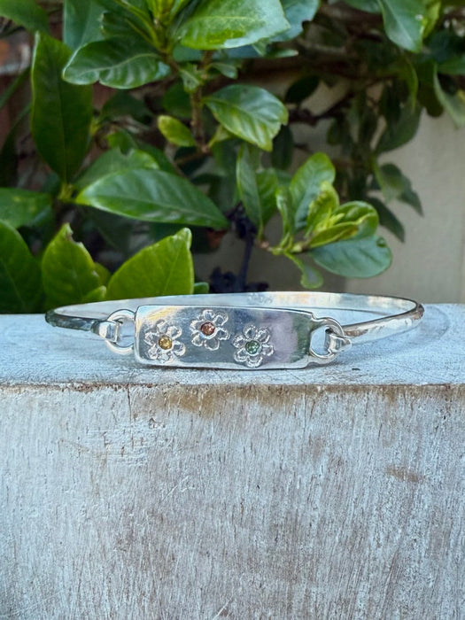 Silver Flower Clasp Bracelet - Kathy Sayce Jewellery