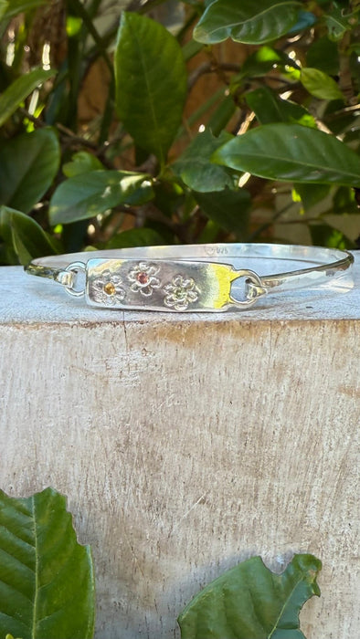 Silver Flower Clasp Bracelet - Kathy Sayce Jewellery