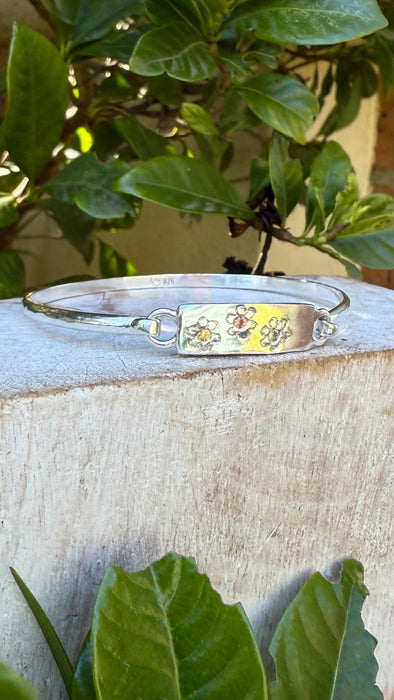 Silver Flower Clasp Bracelet - Kathy Sayce Jewellery