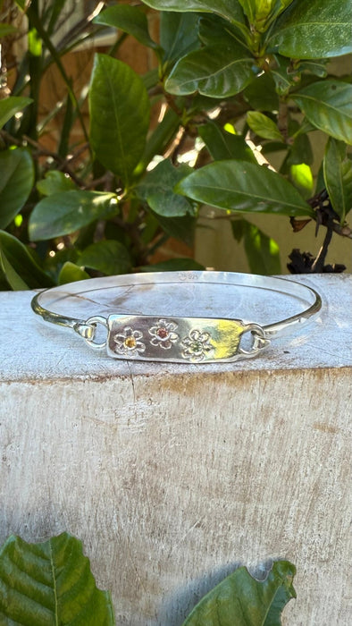 Silver Flower Clasp Bracelet - Kathy Sayce Jewellery