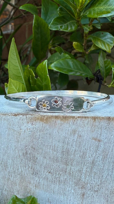 Silver Flower Clasp Bracelet - Kathy Sayce Jewellery
