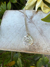 Small Patterned Silver Disc Necklace - Sterling Silver Chain - Kathy Sayce Jewellery