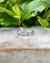 Sterling Silver Leaf Ring with Blue Topaz – Nature - Inspired Gemstone Design - Kathy Sayce Jewellery