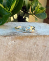 Sterling Silver Leaf Ring with Blue Topaz – Nature - Inspired Ring - Kathy Sayce Jewellery