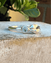 Sterling Silver Leaf Ring with Blue Topaz – Nature - Inspired Ring - Kathy Sayce Jewellery