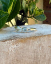 Sterling Silver Leaf Ring with Blue Topaz – Nature - Inspired Ring - Kathy Sayce Jewellery