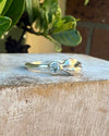 Sterling Silver Leaf Ring with Blue Topaz – Nature - Inspired Ring - Kathy Sayce Jewellery