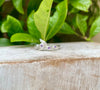 Sterling Silver Leaf Ring with Three Faceted Amethyst Gemstones - Kathy Sayce Jewellery