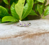 Sterling Silver Leaf Ring with Three Faceted Amethyst Gemstones - Kathy Sayce Jewellery
