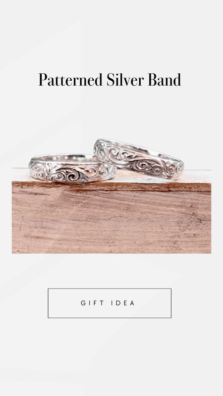 Sterling Silver Patterned Band - Kathy Sayce Jewellery