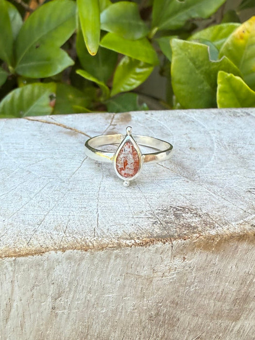 Sunstone Petal Ring - Sterling Silver Ring - Kathy Sayce Jewellery