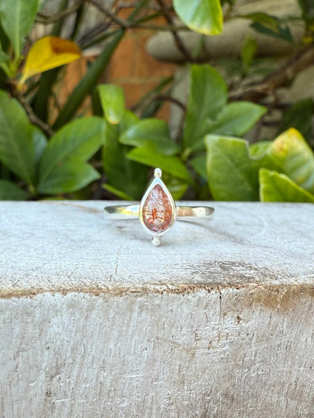 Sunstone Petal Ring - Sterling Silver Ring - Kathy Sayce Jewellery