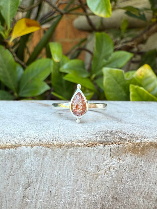 Sunstone Petal Ring - Sterling Silver Ring - Kathy Sayce Jewellery