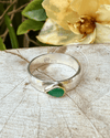 Tear Shaped Emerald set in 9ct Gold - Sterling Silver Band - Kathy Sayce Jewellery