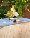 Tear Shaped Red Garnet set in 9ct Gold - Sterling Silver Band - Kathy Sayce Jewellery