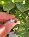 Tear Shaped Red Garnet set in 9ct Gold - Sterling Silver Band - Kathy Sayce Jewellery