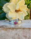 Tear Shaped Rose Cut Pink Ruby set in 9ct Gold - Sterling Silver Band - Kathy Sayce Jewellery
