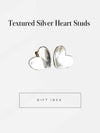 Textured Silver Heart Stud Earrings - Kathy Sayce Jewellery