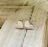 Textured Silver Heart Stud Earrings - Kathy Sayce Jewellery