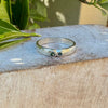 Treasure Ring - Organic Sterling Silver Band Set with Blue - Green Tourmaline - Kathy Sayce Jewellery