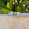 Treasure Ring - Organic Sterling Silver Band Set with Blue - Green Tourmaline - Kathy Sayce Jewellery