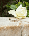 Treasure Ring - Organic Sterling Silver Band Set with Citrine and Rhodolite Garnet - Kathy Sayce Jewellery