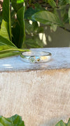 Treasure Ring - Organic Sterling Silver Band Set with Peridot and Sapphire - Kathy Sayce Jewellery