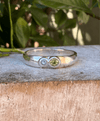 Treasure Ring - Organic Sterling Silver Band Set with Peridot and Topaz - Kathy Sayce Jewellery