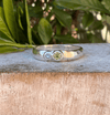 Treasure Ring - Organic Sterling Silver Band Set with Peridot and Topaz - Kathy Sayce Jewellery