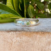Treasure Ring - Organic Sterling Silver Band Set with Peridot and Topaz - Kathy Sayce Jewellery