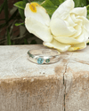Treasure Ring - Organic Sterling Silver Band Set with Topaz and Emerald - Kathy Sayce Jewellery