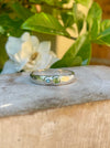 Treasure Ring - Sterling Silver Ring with Peridot & Blue Apatite – Organic Handmade Band - Kathy Sayce Jewellery