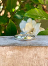 Treasure Ring - Sterling Silver Ring with Peridot & Blue Apatite – Organic Handmade Band - Kathy Sayce Jewellery