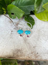 Turquoise & Rhodolite Garnet Dangle Earrings – Sterling Silver Natural Gemstone Jewellery - Kathy Sayce Jewellery