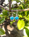 Turquoise & Rhodolite Garnet Dangle Earrings – Sterling Silver Natural Gemstone Jewellery - Kathy Sayce Jewellery