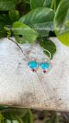 Turquoise & Rhodolite Garnet Dangle Earrings – Sterling Silver Natural Gemstone Jewellery - Kathy Sayce Jewellery