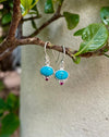 Turquoise & Rhodolite Garnet Dangle Earrings – Sterling Silver Natural Gemstone Jewellery - Kathy Sayce Jewellery