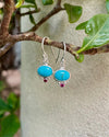 Turquoise & Rhodolite Garnet Dangle Earrings – Sterling Silver Natural Gemstone Jewellery - Kathy Sayce Jewellery