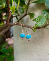 Turquoise & Rhodolite Garnet Dangle Earrings – Sterling Silver Natural Gemstone Jewellery - Kathy Sayce Jewellery