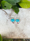 Turquoise & Rhodolite Garnet Dangle Earrings – Sterling Silver Natural Gemstone Jewellery - Kathy Sayce Jewellery