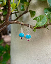 Turquoise & Rhodolite Garnet Dangle Earrings – Sterling Silver Natural Gemstone Jewellery - Kathy Sayce Jewellery