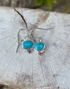 Turquoise & Rhodolite Garnet Dangle Earrings – Sterling Silver Natural Gemstone Jewellery - Kathy Sayce Jewellery